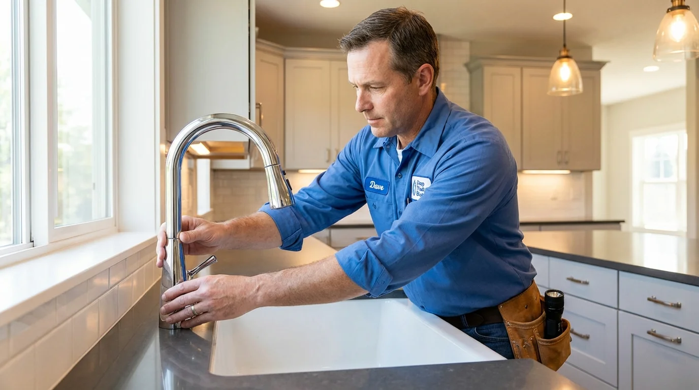 Kitchen faucet installation by Johns Plumbing LLC in Woodhaven